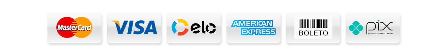 Bandeiras dos cartões de crédito aceitos