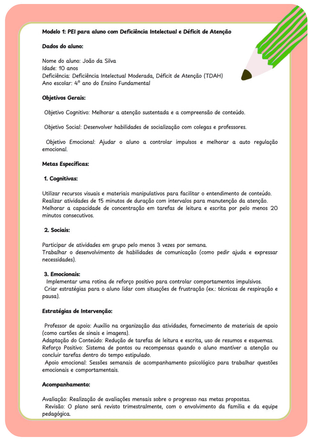 Amostra de modelo de PEI 1.